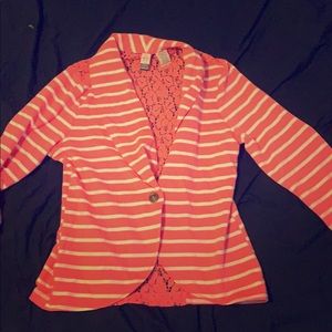 Pink and white ....lace back blazer